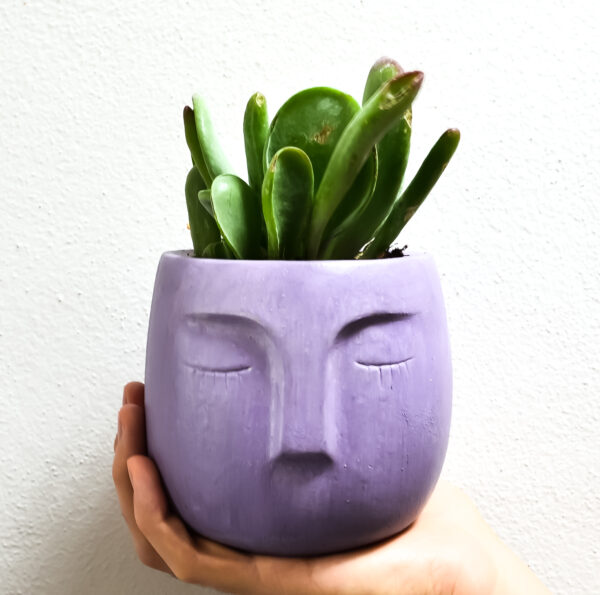 Vaso in cemento faccia viola Very Pery